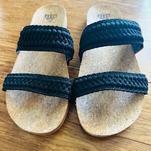 Black Woven Strap Sandals